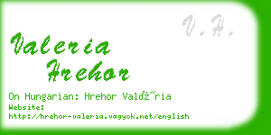 valeria hrehor business card